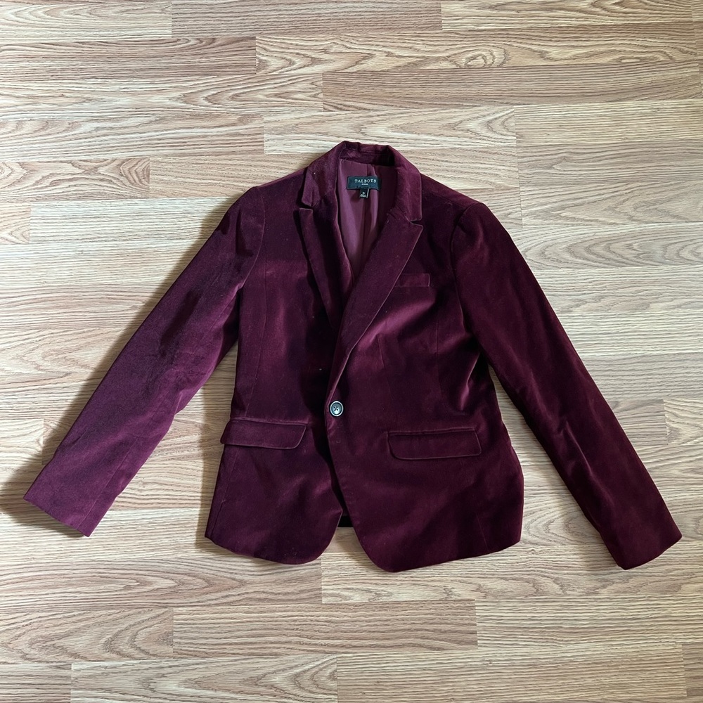 Talbots Maroon Velvet Blazer